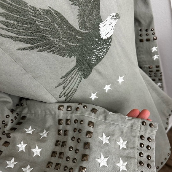 Spell and The Gypsy Eagleback Matinee Embroidered
Studded Khaki Jacket L run S/M - Picture 9 of 13